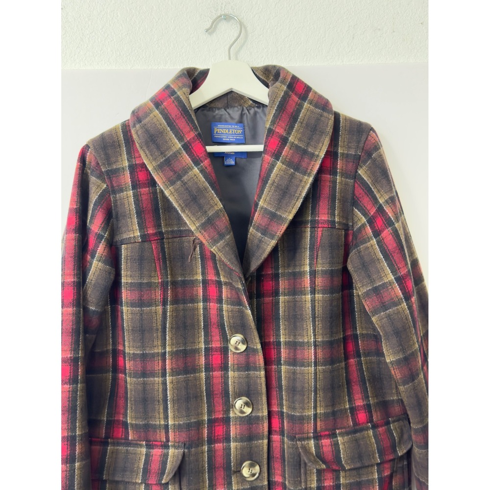 Pendleton Virgin Wool Plaid Lined Blazer Jacket W… - image 1